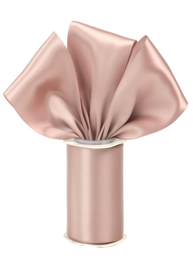 DINDOSAL Dusty Rose Ribbon 3 Inch Double Faced Satin Ribbon Sash Ribbon Thick Dusty Pink Silk Ribbon for Wedding Decor, Gift Wrapping, Party Favor, Flower Arrangement, Craft Supplies, Bows - 10Yards - Image 1